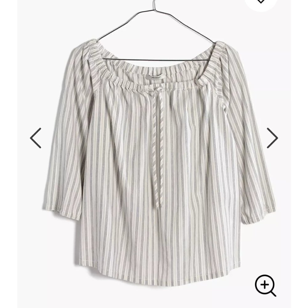 Madewell Cottagecore Striped Off Shoulder Top